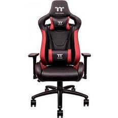 Thermaltake U Fit Spelstol ergonomisk högsvart armstöd T-formad lutning metall, PVC faux leather, skumstoppning svart-röd