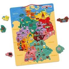 Janod J05477 Magnetische Landkarte "Deutschland" Holz