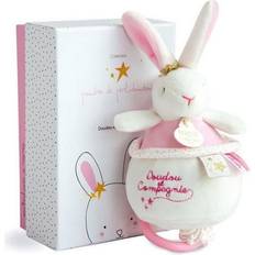 Doudou Et Compagnie "Mjukdjur med ljud Doudou et Compagnie Rabbit Flowers Rosa Kanin"