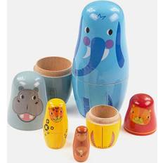 Bigjigs Puppen & Puppenhäuser Bigjigs Jungle Animal Russian Dolls