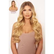 Super Thick Natural Wavy Clip In Hair Extensions 22 inch Light Blonde 5-pack