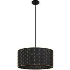 Tessuto Lampade da soffitto Eglo Lampadario Moderno Marasales Ø 55 cm - Nero Lampada a Sospensione 55cm