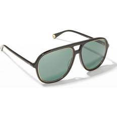 Gucci aviator Gucci Aviator Sunglasses Black/Green GG1077S-30012797-002