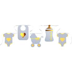 Babyshower Babyshower Guirlande Lyseblå/Guld