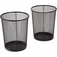 Seville Classics 6 Gal. Round Mesh Wastebasket Recycling Bin 2pcs