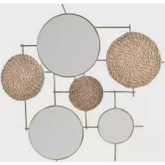 Fibre Spejle Dkd Home Decor Natur Metal Brun Kobber Fiber (72 x 3,5 x 74 cm) Vægspejl