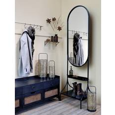 Jern Gulvspejle Chic Antique med hyllor H180 L50 W37 cm antik svart Gulvspejl 37x180cm