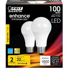 Light Bulbs Feit Electric 100W A19 5000K Dimmable Enhance LED Bulb 2pk