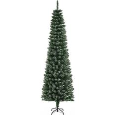 Homcom Slim Artificial Green/White Christmas Tree 195cm