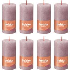 Bolsius 8x Rustic Pillar Ash Rose Home Holiday Candle