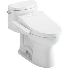 Toilets Toto Supreme II 28 3/8" One-Piece 1.28 GPF Single Flush Elongated Toilet and Washlet C2 in Cotton, MW6343074CEFG#01