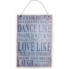 The Home Fusion Company Shabby Chic Vintage Rustic Metal Plaque Slogan Reach for the Stars Wall Decor