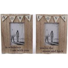 The Home Fusion Company Wooden Bunting Photo Picture Frame Love Or Home Design/'Home' is wherever I am with you Photo Frame