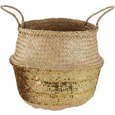 Interior Details Premier Housewares Gold Sequin Small Seagrass Basket