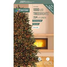 Red Christmas Trees Premier 1000 LED 25m TreeBrights Lights Timer Red & Vintage Gold Christmas Tree