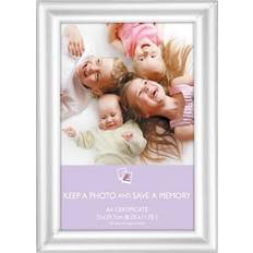 The Home Fusion Company Silver Modern Picture Silver Rounded Polystyrene Not Glass A4 Certificate Photo Frame