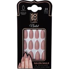 Kunstige negle med lim Sosu Cosmetics Salon Nails Kunstige Negle Skygge Nudist - 24 Stk.