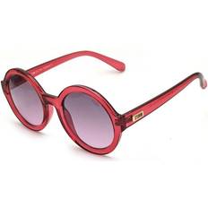 Storm And Metal Round fashionable Women Sunglasses, Burgundy/Grad rose