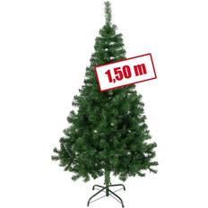 Plastique Décorations de Noël HI Avec Support Métallique Vert 150 cm Arbre Ornement Sapin de Noël