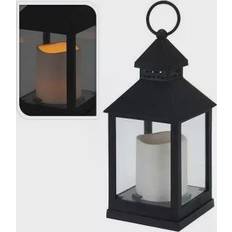 Barato Linternas Edm Farol Con Vela LED Negro 10.5x10.5x23 cm Linterna