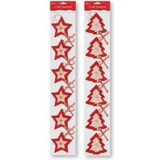 The Home Fusion Company Red White & Gold Gingham Craft Christmas Xmas Garland Bunting Hanging Decoration Banner/Star Design