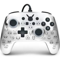 Argent Manettes de jeu PowerA Enhanced Wired Controller Manette de jeu filaire Pikachu noir et argenté pour Nintendo Switch, Nintendo Switch Lite