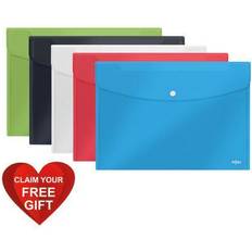Rexel Kontorindretning & Opbevaring Rexel Choices Popper Wallet A5 Assorted (Pack of 5) 2115673