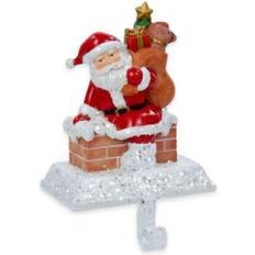 Kurt Adler 6.5-Inch Santa With Gift Box Holder white 6.5" Figurine