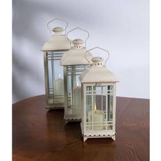 Metal Lanterns Melrose 3-piece Set, White Lantern