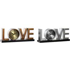 Sølv Bordure Dkd Home Decor Namizna ura Love Kobber Sølvfarvet Jern (39 x 8 x 15 cm) (2 enheder) Bordur