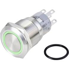 TRU Components LAS1-AGQ-11E/G/24V/S Hærværkssikret trykknap 250 V/AC 3 A 1 x On/(On) Tastende Grøn IP65 1 stk