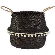 With Handle Baskets Premier Housewares Small Seagrass Black, black Basket