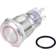 TRU Components LAS1-AGQ-11E/R/24V/S Hærværkssikret trykknap 250 V/AC 3 A 1 x On/(On) Tastende Rød IP65 1 stk