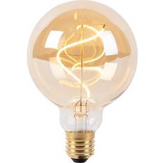 Luedd Set of 5 E27 dimmable LED spiral filament lamps G95 goldline