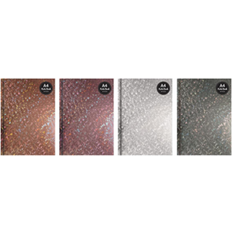 The Home Fusion Company A4 Notebook Ruled Hard Back Note Book Holographic Design Pink Silver Gold & Grey/Silver