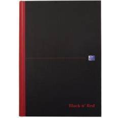 Calendar & Notepads Black n Red A4 Hardback Casebound Notebook Ruled 384 Pages