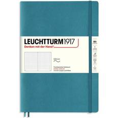 Grey Notepads Leuchtturm1917 Leuchtturm1917 Dotted Softcover Notebook Stone Blue, 7" x 10"