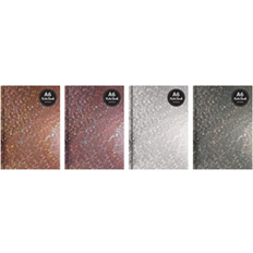 The Home Fusion Company A6 Notebook Ruled Hard Back Note Book Holographic Design Pink Silver Gold & Grey/Silver