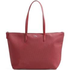 Lacoste shopper Lacoste Large maroon shopper bag with zip, Maroon