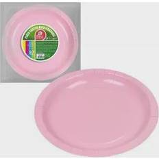 Juinsa 10 assiettes carton bio rond 20cm rose 10637