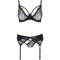 Blauw Lingerie & Kostuums Casmir Keith Bh en Jarretel Set Zwart S/M