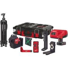 Milwaukee Horizontale laserlijn Kruislijn laserwaterpassen Milwaukee M12 3PLKIT-401P Driedimensionale Laser Set