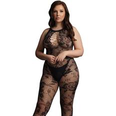 Shots Toys Lingerie & Kostuums Shots Toys Curvy Catsuit in kant optiek zwart Zwart