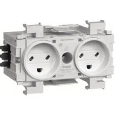 Hager Stikkontakter & Afbrydere Hager Ecoline 2xEDB stikkontakt for frontmontage RAL 9016