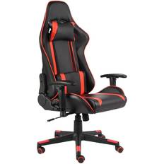 Sedie da gioco vidaXL Sedia da Gaming Girevole Rossa in PVC