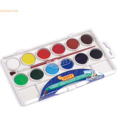 Arcilla Jovi Watercolor plastic tray 12 colors rings 22 mm