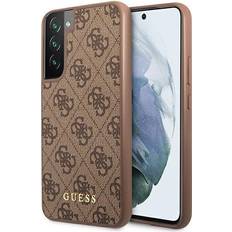 Guess GUHCS22SG4GFBR S22 S901 brązowy/brown hard case 4G Metal Gold Logo