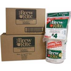 White Coffee Filters Brew Rite 12-Cup Paper Coffee Filter, Basket, 1000/Carton (ROC48101)