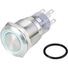 TRU Components LAS1-AGQ-11ZE/B/24V/S Hærværkssikret trykknap 250 V/AC 3 A 1 x On/On Klikkende Blå IP65 1 stk