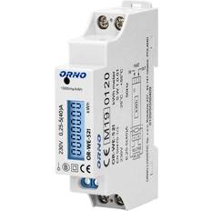 Orno Elmålere Orno 1-phase electricity meter, 40A, MID, pulse output, lighting, 1 module, DIN TH-35mm